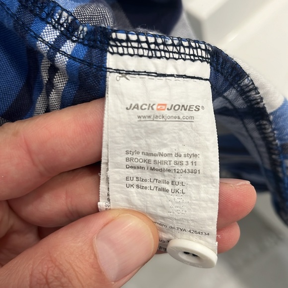 JACK & JONES - button shirt - size Large - blue - Picture 6 of 6